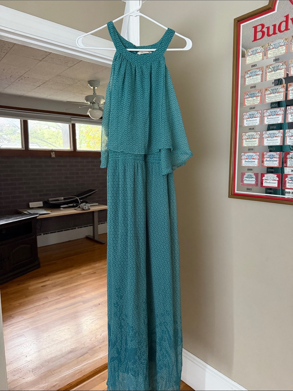Soft surroundings Teal Halter Wide-Leg Jumpsuit